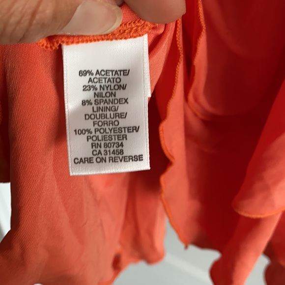 *SOLD*BCBG strapless dress in Coral - Picture 6 of 7